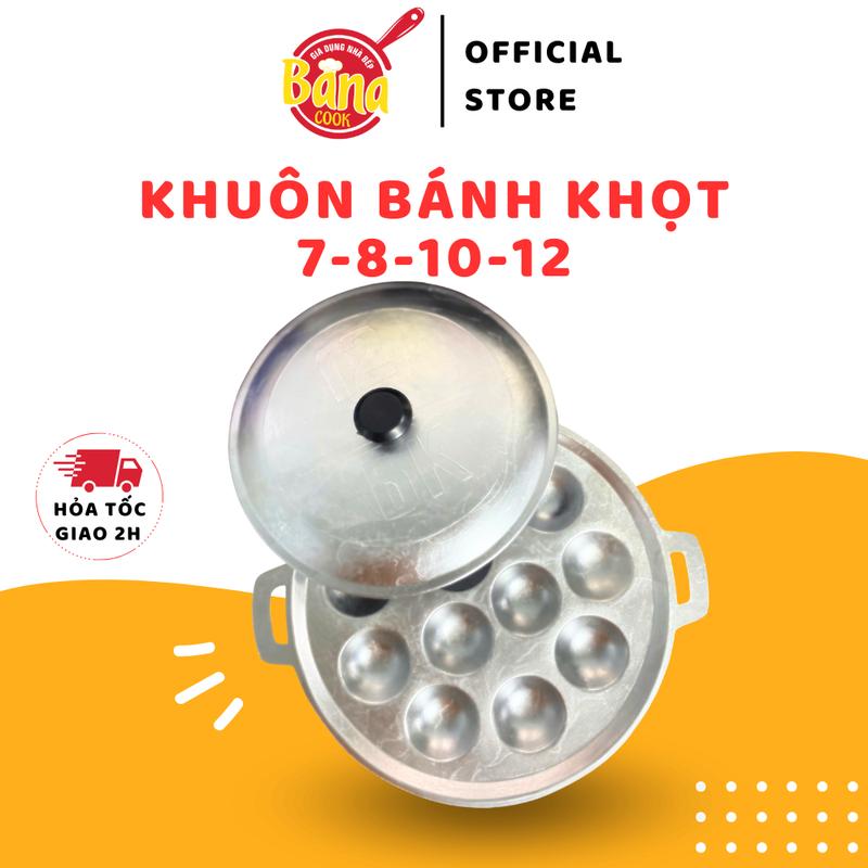 Khuôn bánh khọt gang 7-8-10-12 lỗ kèm nắp