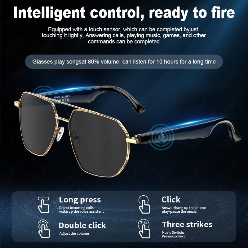 AI Translation Intelligent Glasses Smart Glasses Bluetooth Call Sunglasses Anti-blue Light Filtering Polarized Waterproof Lenses - Image 4