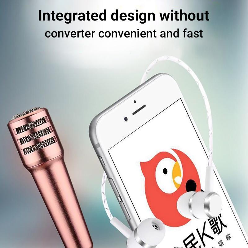 Product Introduction of Mini Karaoke Condenser Microphone with Headset 3.5mm Jack Portable High Quality Stereo MIC with Earphone Audio Smartphone 9