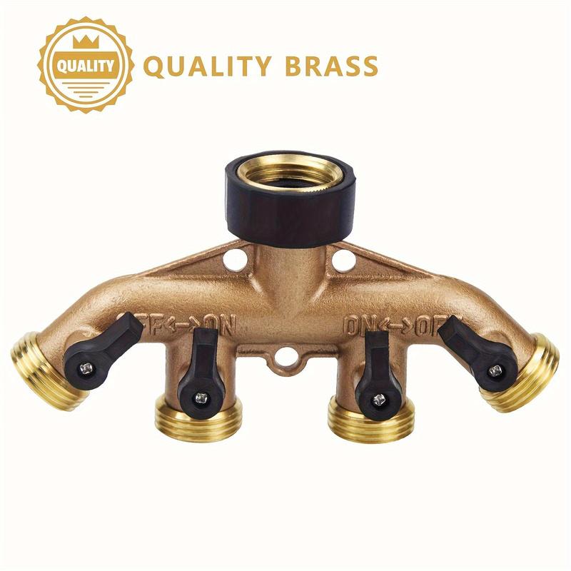Product Introduction of 4-way Hose Splitter, Brass Garden Water Valve, 3/4" Heavy-duty Y-shaped Hose Socket Connector, Gardening Tool Accessories 5