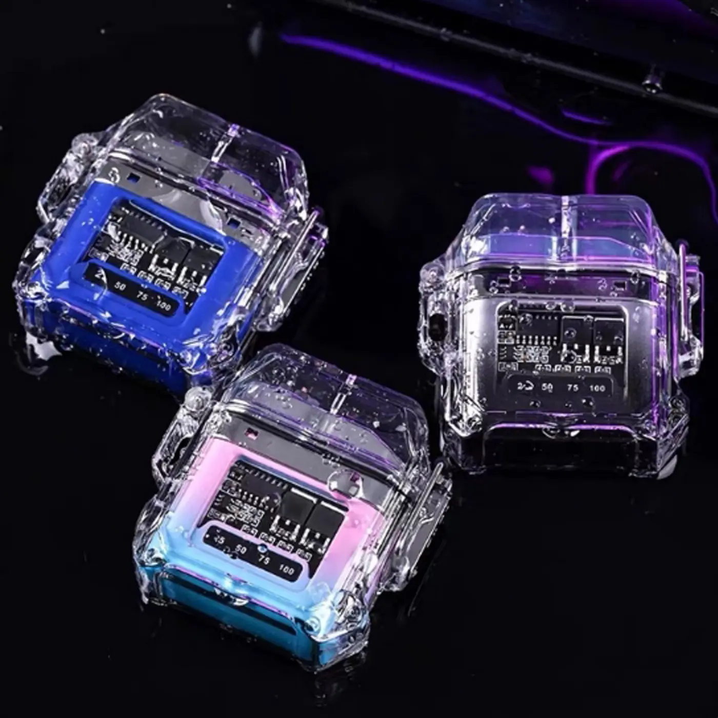 ไฟแช็คไฟฟ้า ไฟแช็คพลาสม่า ชาร์จได้ USB กันน้ำ จอ LED