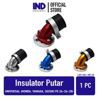 Gambar IND Onderdil Insulator-Manipul-Intake-Manifold-Intek-Leher Angsa Putar-Mutar-Miring Variasi Universal Honda-Yamaha-Suzuki-PE 24-26-28 - MERAH, Standar dari IND Onderdil Kota Bandung 1 Tokopedia