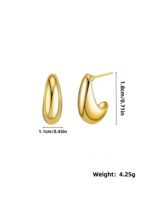 Water Drop Shaped Dangle Earrings, Fashionable Chunky Earrings for Women, Casual Jewelry for Party, Daily Clothing Decor, Trendy All-match & Exquisite Jewelry for Birthday Gift 1