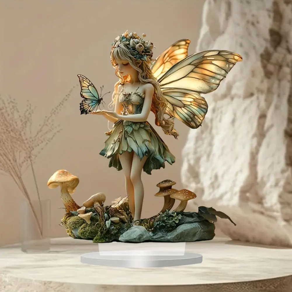 Fairy Design Acrylic Ornament, Creative Desktop Decoration, Multifunctional Holiday Decoration for Home, Office, Coffee Shop