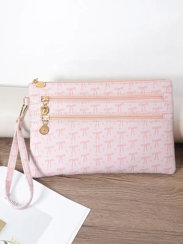 Women's Cute Cartoon Pattern Zipper Handbag, Fashionable Large Capacity Wallet, Casual Versatile Zipper Handbag for Daily Used 3