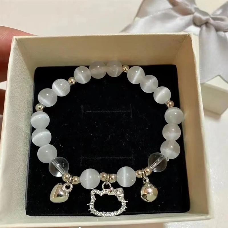 Product Introduction of TikTok Anti-Cat's Eye Crystal Women's Niche Design Bracelet DIY Stone Sunlight Gold Sand High-Quality Exquisite Fortune Pendant 6