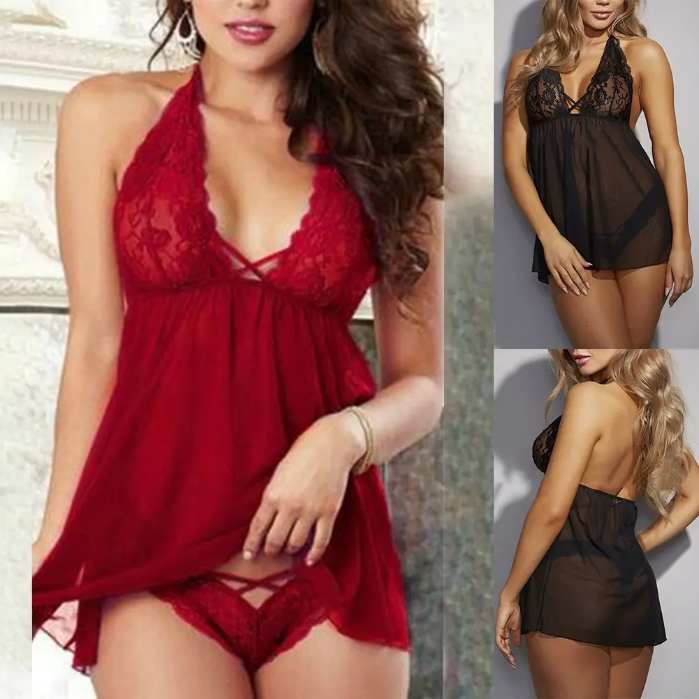 Women Ladies Sexy Valentine Lingerie Lace Sleepwear Underwear Nightwear Dress Clothing Fit