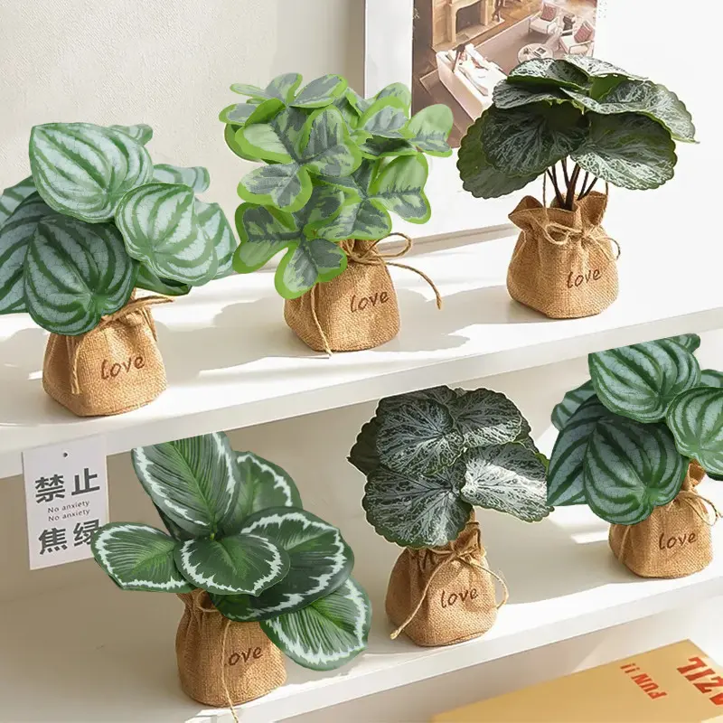 Cây Xanh Mô Phỏng, Lá Nhân Tạo, Đạo Cụ Chụp Ảnh Cây Trồng Để Bàn, Đồ Trang Trí Cây Trồng Chậu, Trang Trí Nội Thất, Phong Cách Ins