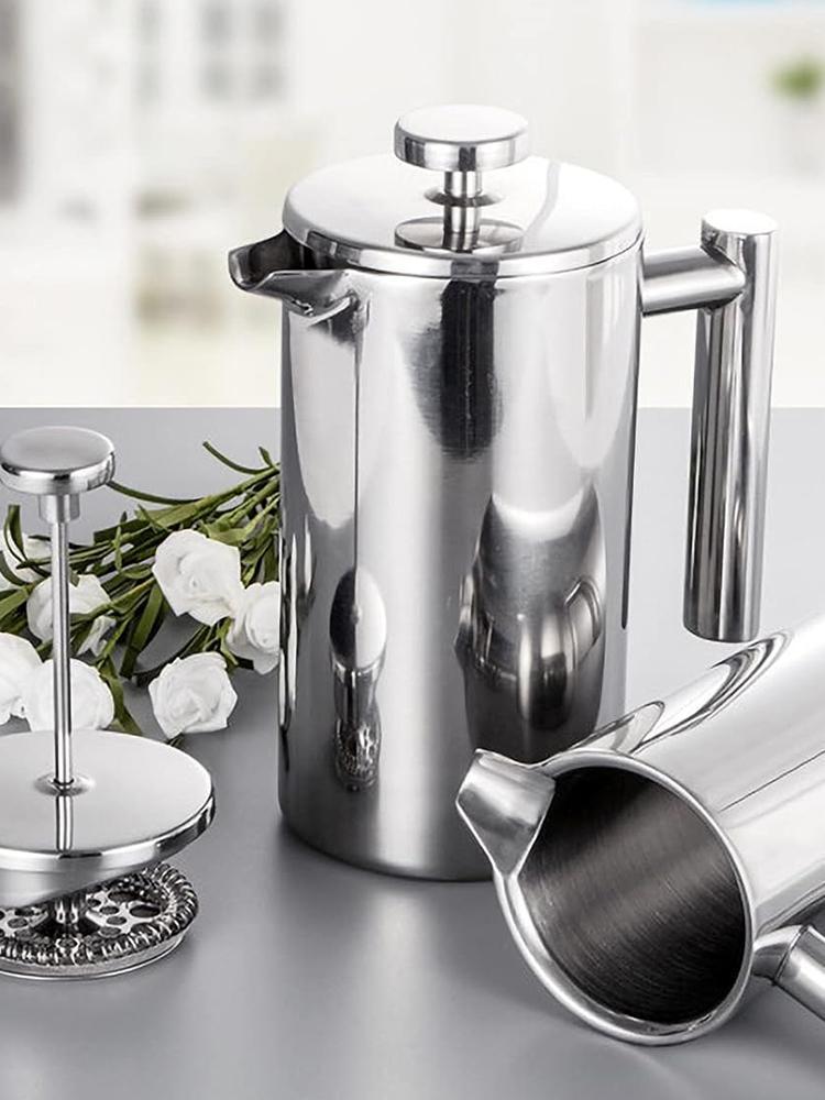Product Introduction of Coffee Machine Brewing Pot Coffee Pot 304 Stainless Steel Double Wall Double Layer French Filter Press Pot Tea Maker 18