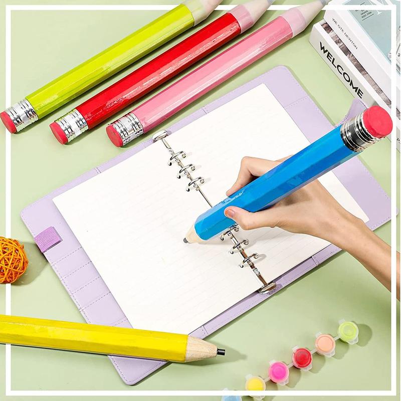 Đồ Trang Trí Tiệc Sáng Tạo Cho Trẻ Em, Đồ Dùng Học Tập Và Văn Phòng Cho Bé Trai Và Bé Gái, Bút Chì Khổng Lồ 35Cm, Bút Chì Gỗ Jumbo Có Nắp Và Tẩy 4
