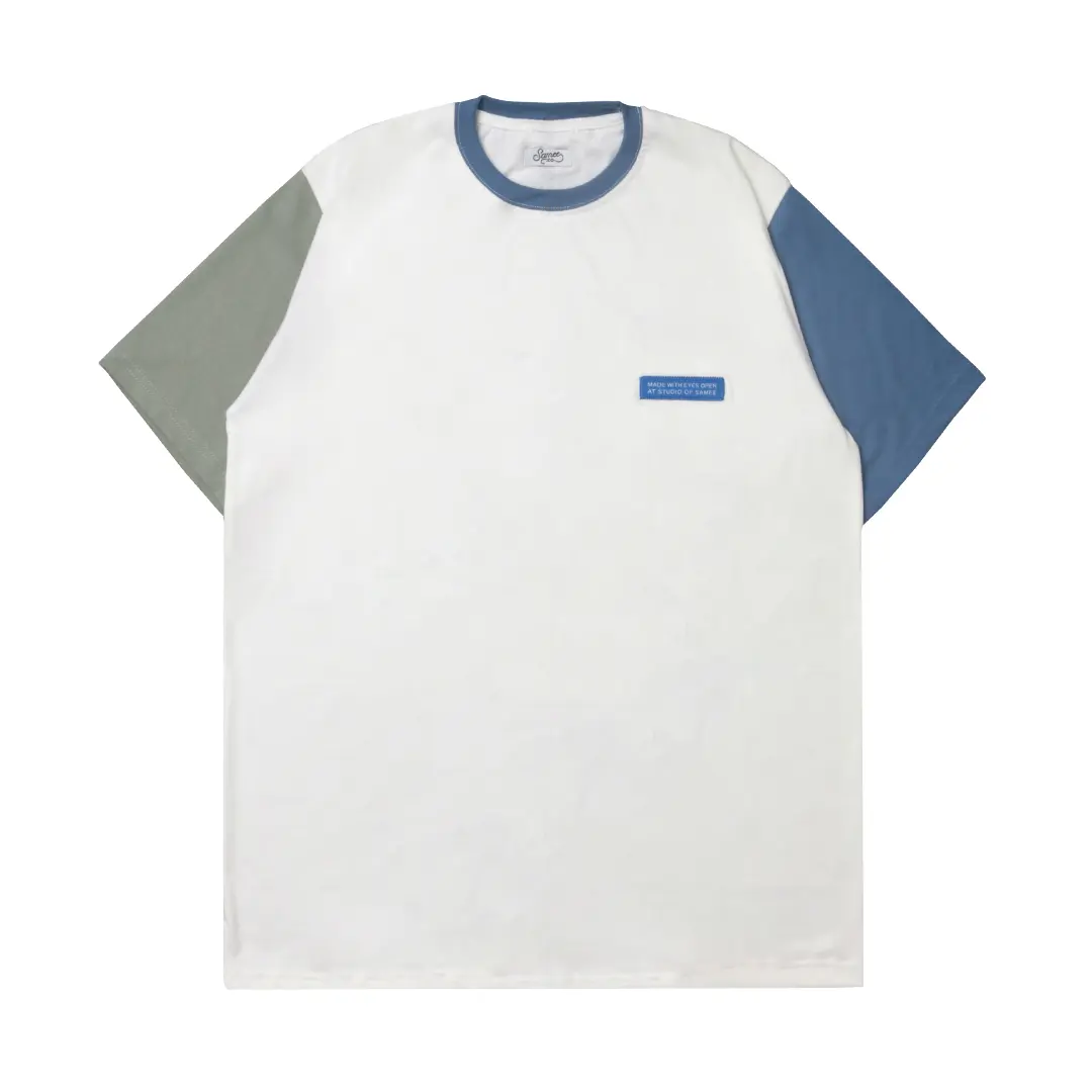 Samee colourblock Tee | Kaos Oversize Colour block white Pria Distro Baju Oblong