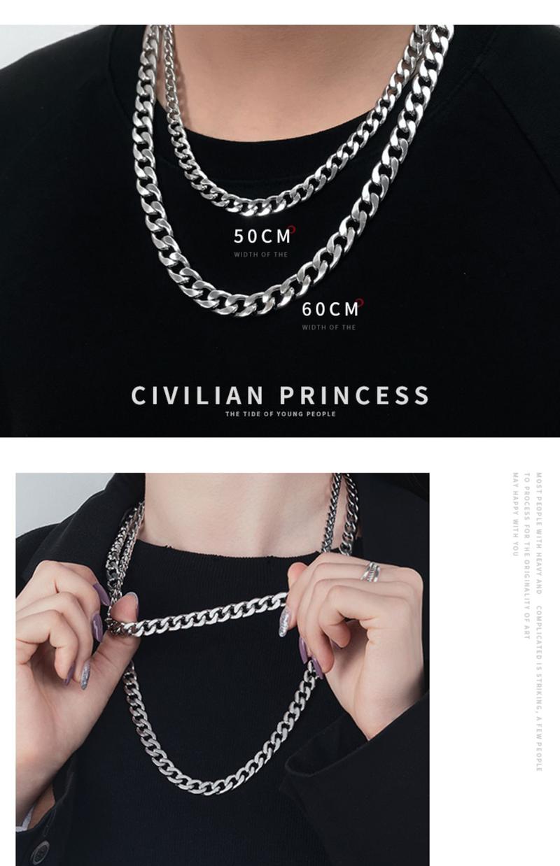 Product Introduction of Vòng Cổ Cuba Nam, Dây Chuyền NK Bằng Thép Không Gỉ, Vòng Cổ Thép Titan 304, Nữ, Phong Cách Hiphop, Hip Hop Châu Âu, Phụ Kiện Đồ Trang Trí Tự Làm 4