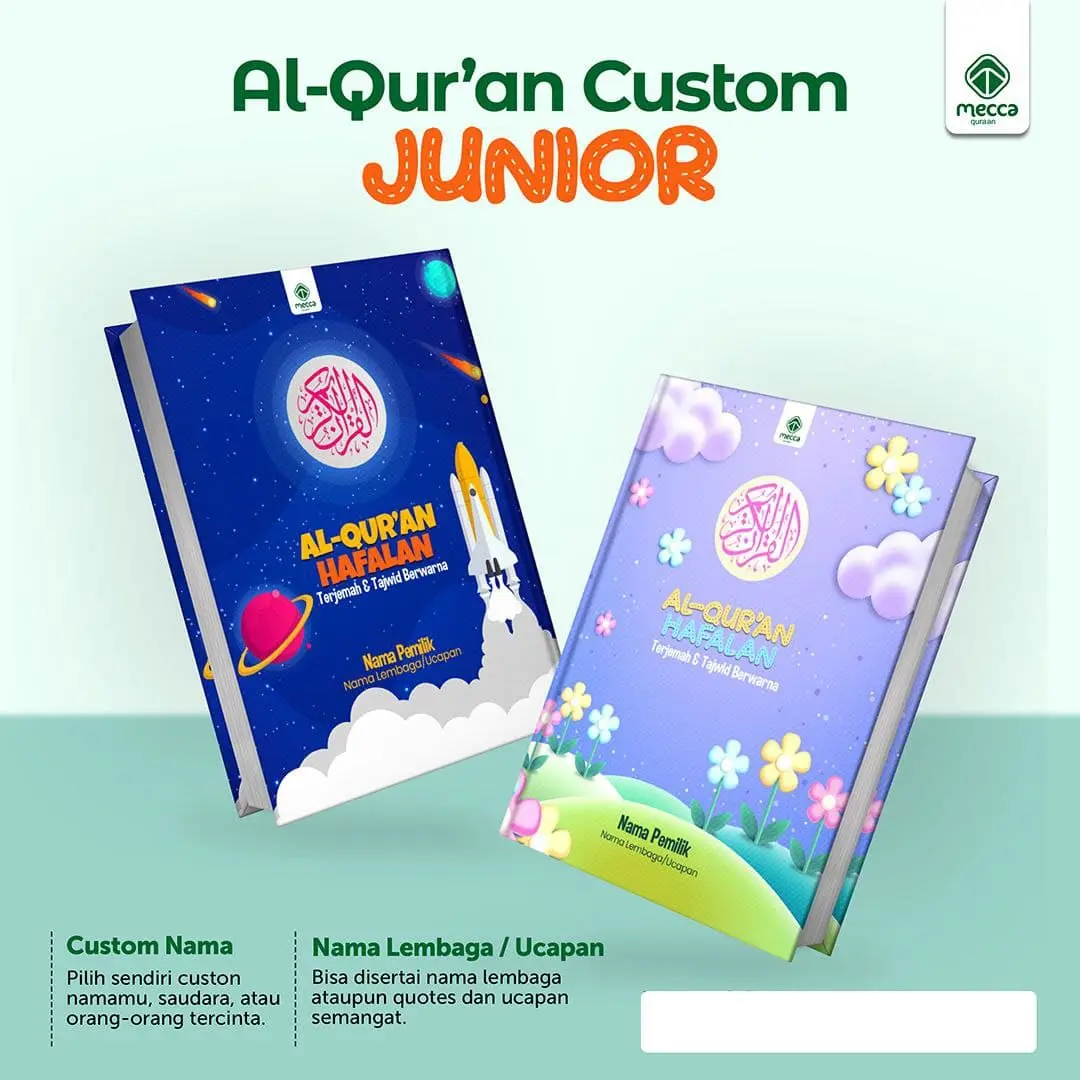 Al QUr'an Custom Nama B6 (Free Gift Bok) JUNIOR Hardcover Mushaf