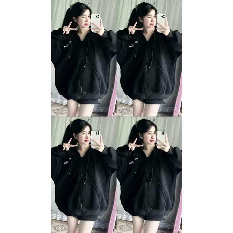 Product Introduction of ÁO KHOÁC NỈ HOODIE FORM RỘNG FREE SIZE DƯỚI 70kg Nam Nữ chất nỉ cotton - Chữ Nhỏ Top Women 4