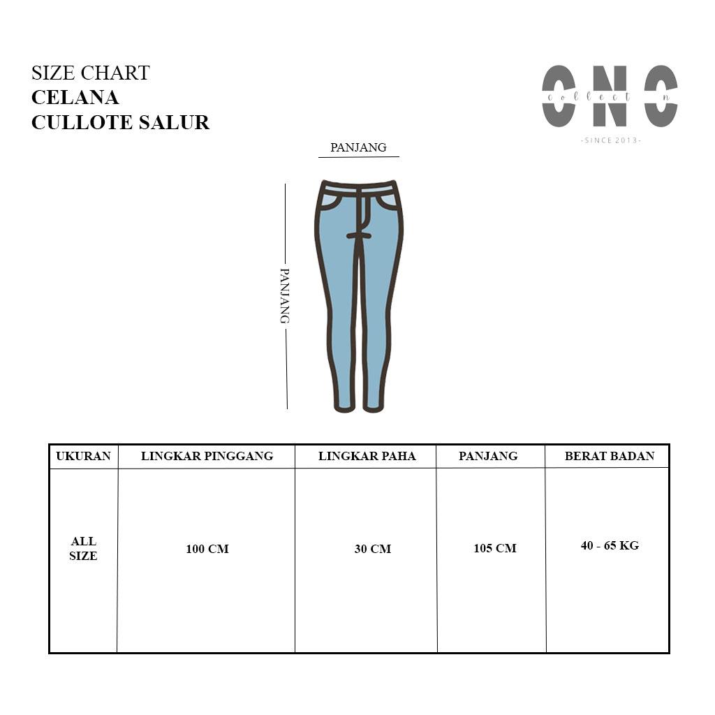 Celana Kulot Salur/CULLOT pantS WANITA karet lembut melar  putih  panjang Katun Hitam