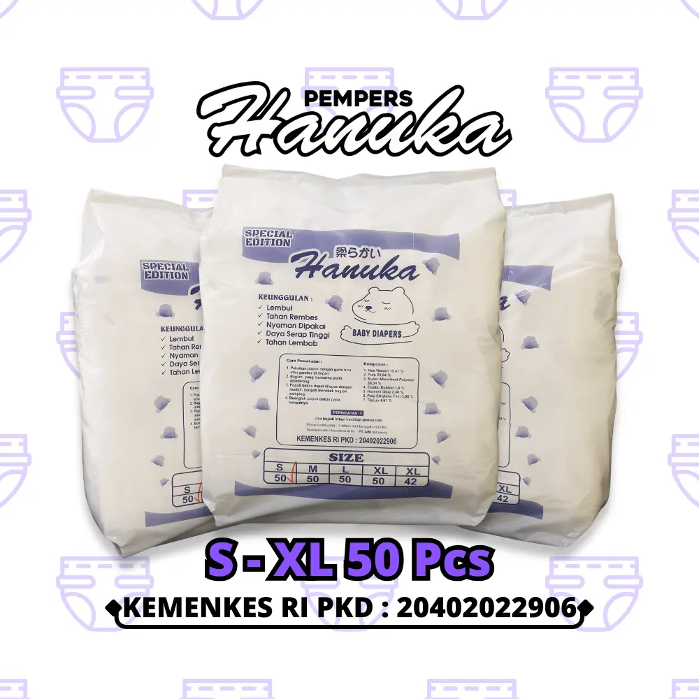 [Fiiyasshop] (50 PCS) PEMPERS HANUKA PANTS