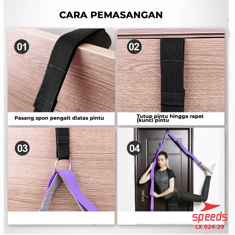 SPEEDS Legs Stretch Resistance Band Tali Karet Yoga Elestasis Hip Band Flexi Olahraga Tubuh Fleksbilitas 024-29 4