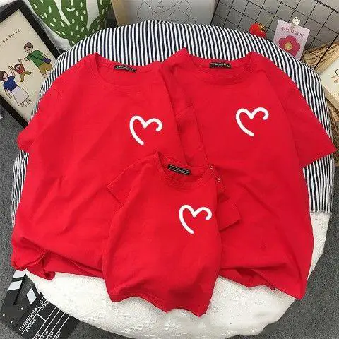 kaos hitam merah putih fam art love kecil baju kompakan keluarga family