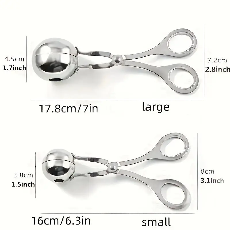 Stainless Steel Meat Ball Maker, 2 Counts Meat Ball Maker Tool, Kitchen Utensils & Gadgets for Home Barbecue Restaurant Picnic 1