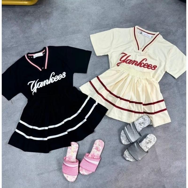SET VÁY XẾP LY YANKEES, VÁY THỜI TRANG CÓ LÓT QUẦN CHO BÉ GÁI 9-35KG. 4