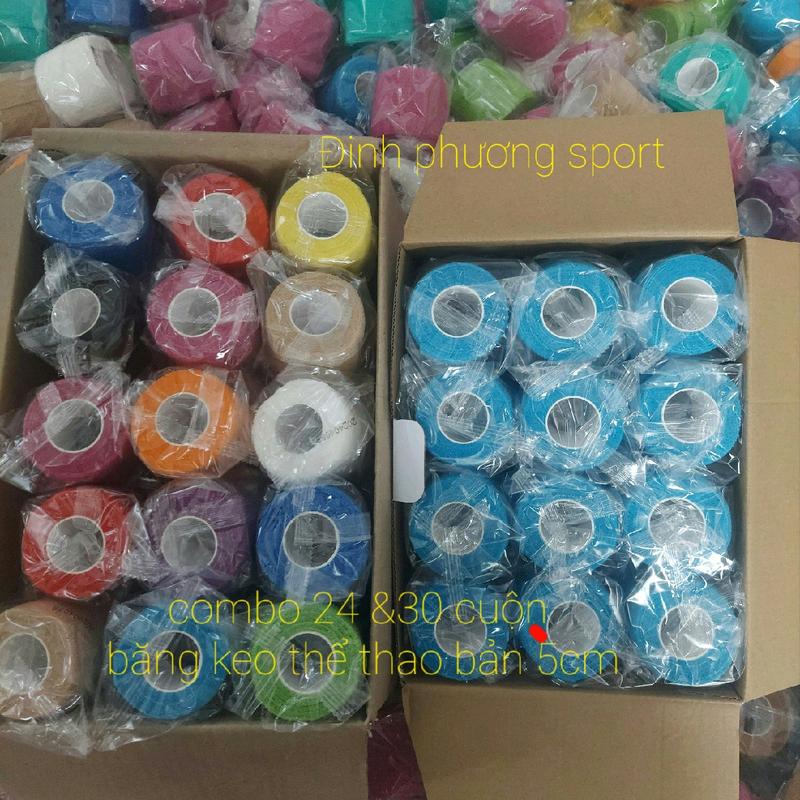 Combo 30 24 48 60 96 Cuộn Băng Keo Thể Thao Băng Quấn Cổ Tay Băng Quấn Đá Bóng