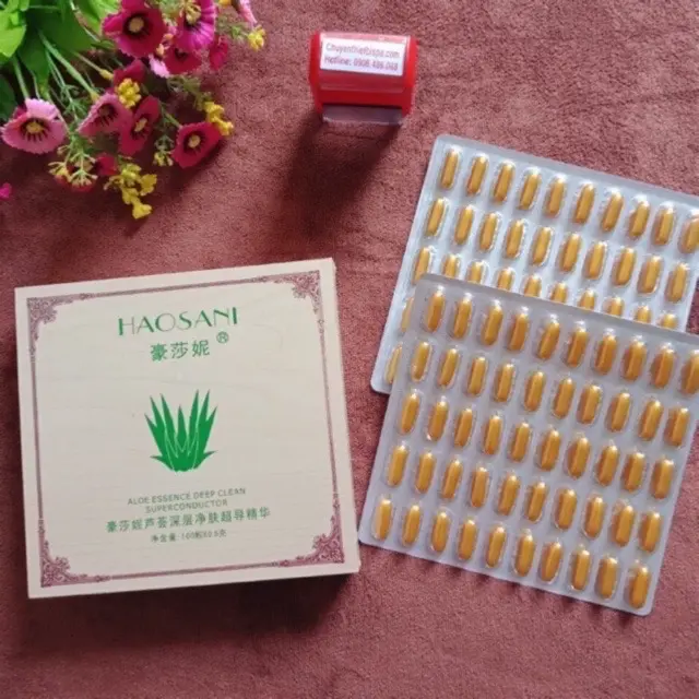 Viên Thải Chì Haosani 100V HÀNG LOẠI 1 Chiết Xuất Từ Lô Hội Giúp Loại Bỏ Độc Tố Cải Thiện Tình Trạng Cho Làn Da