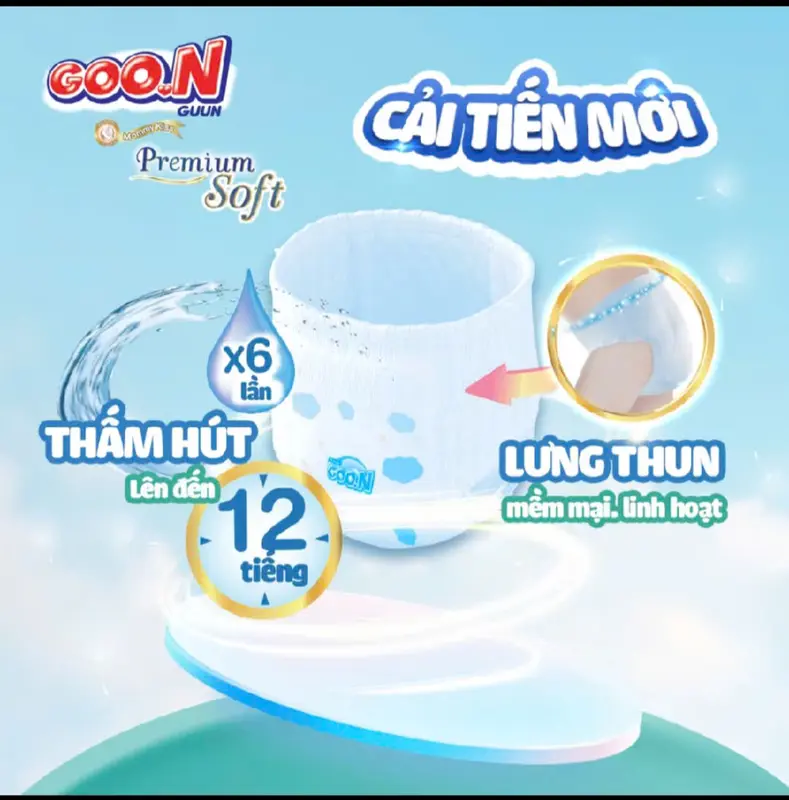 [Mẫu Mới] Tả/bỉm quần GOON Slim Nhật Bản Siêu Mỏng Mềm Thấm Hút đủ size M52+4/L46+4/XL44+4/XXL42+4/XXXL28+4 Cho Bé 6