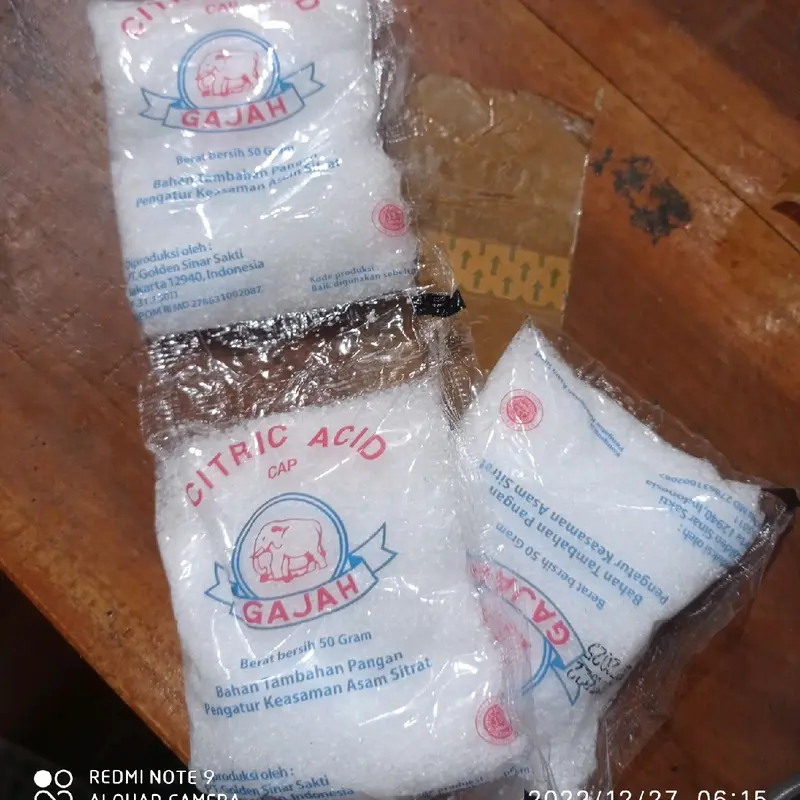 3pcs citrun acid cap gajah 0