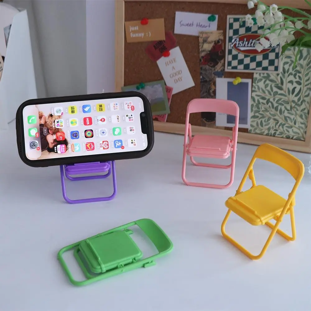 Cute Plastic Mobile Phone Holder Mini Chair ABS Mini Chair Phone Stand Decorative Protable Mini Phone Holder Women