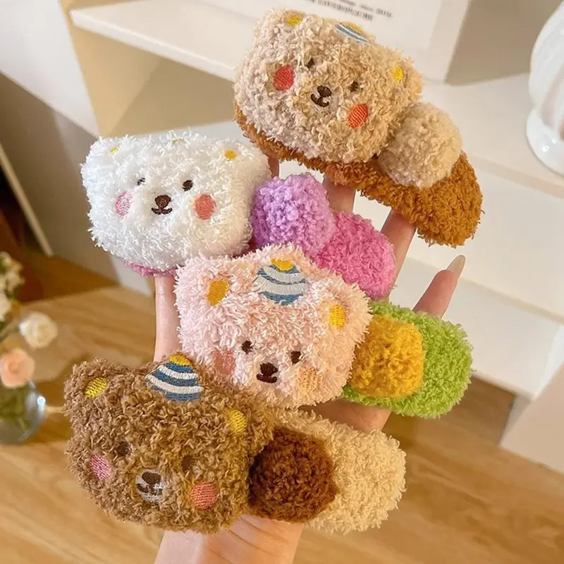 Kẹp Mỏ Vịt Ngoại Cỡ Nhồi Bông Gấu Kem Hoạt Hình Dễ Thương, Kẹp Tóc Ấm Áp Tạo Không Khí Mùa Thu Và Mùa Đông, Hàng Mới Về 2025, Kẹp Nhồi Bông Cho Bé Gái Phía Sau Đầu, Kepto Cnotieuthu 2