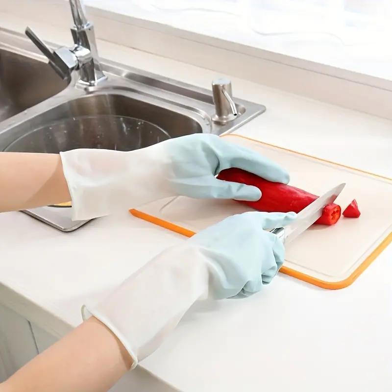 Random Color Household Cleaning Gloves (3 Pairs), Waterproof Kitchen Dishwashing Gloves, Non-slip Housework Gloves, Durable Laundry Washing Gloves, Household Cleaning Supplies, Kitchen Accessories 2