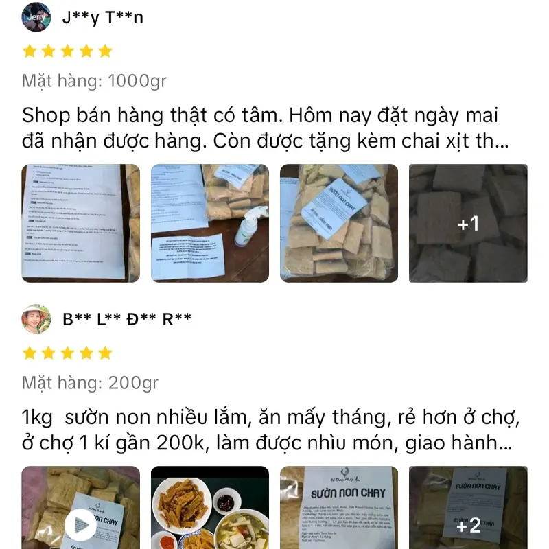 [Tặng gia vị Bún Rêu chay] Sườn Non Chay 1kg Loại Xịn Pháp Ấn, giòn, phù hợp các món chiên, rim, ăn rất ngon với cơm nóng 6