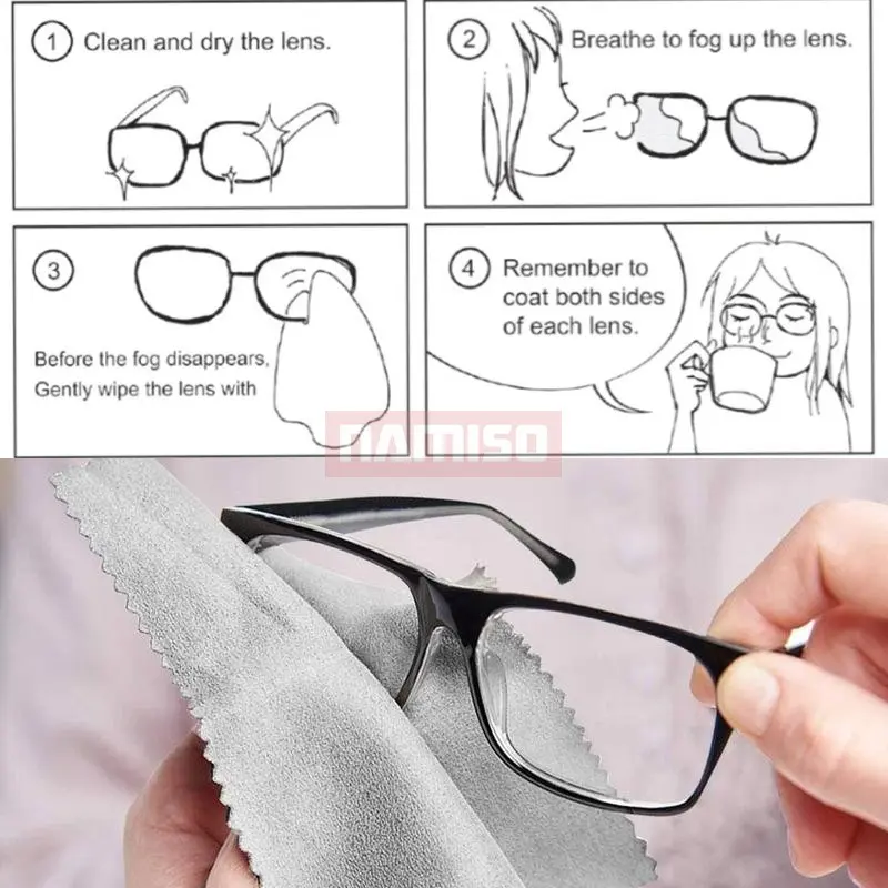 Kain Lap Basah Kacamata Bebas Embun Kabut Anti Fog Suede Sachet 1