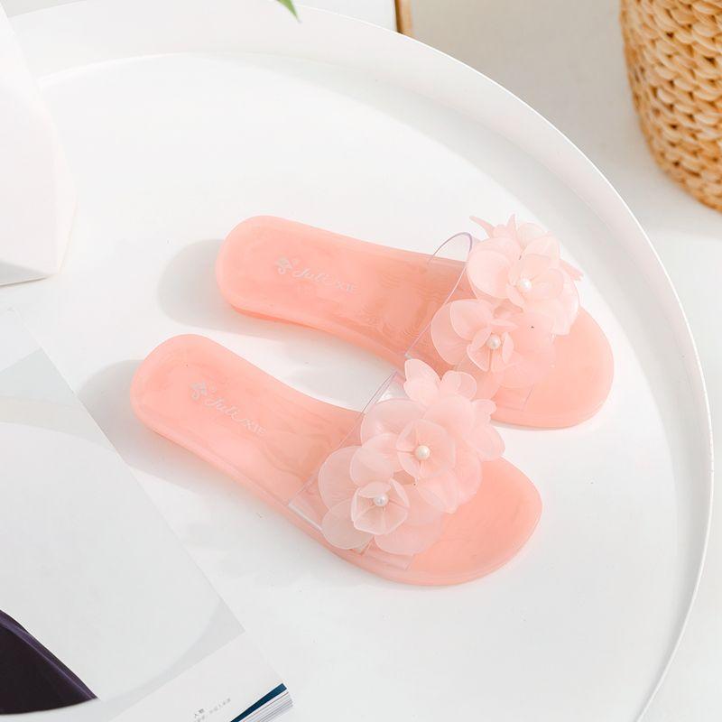 Dép Pha Lê Thạch Hoa, Hàng Mới Về, Thời Trang Hàn Quốc Mùa Hè, Trong Suốt, Dành Cho Nữ, Có Thể Đeo Ngoài Trời, Dép Chống Trượt 2