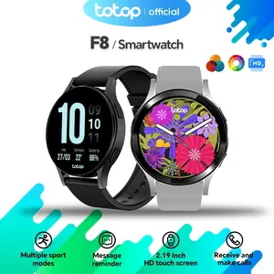 Totop SmartWatch F8 Business&Fashion Bluetooth Smartband 2.19 inch Round HD Screen Full Touch Bluetooth Call Tangan Sports Calculator Custom Wallpaper Music Android IOS jam
