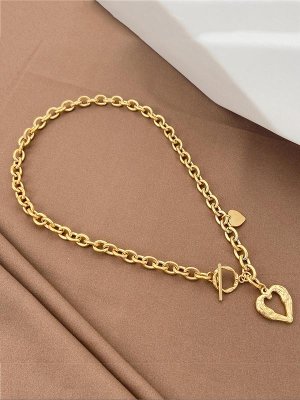 Women's Elegant Heart Design Ot Buckle Pendant Necklace, Fashion Jewelry for Party, Daily Clothing Decor, Trendy All-match & Exquisite Jewelry for Birthday Gift 4