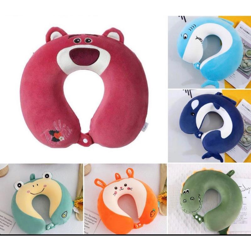 Gối chữ U đỡ cổ cao su non êm và đẹp kê cổ chống đau mỏi vai gáy dùng cho văn phòng du lịch gối cỏ