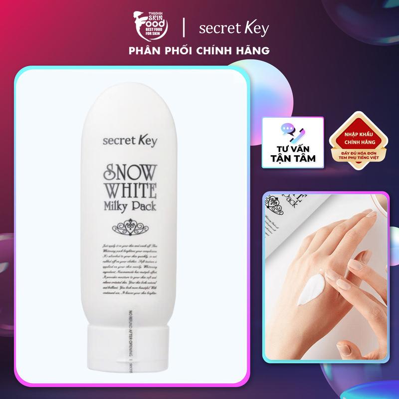 Kem Ủ Hỗ Trợ Dưỡng Trắng Dành Cho Mặt Và Cơ Thể Secret Key Snow White Milky Pack 200g