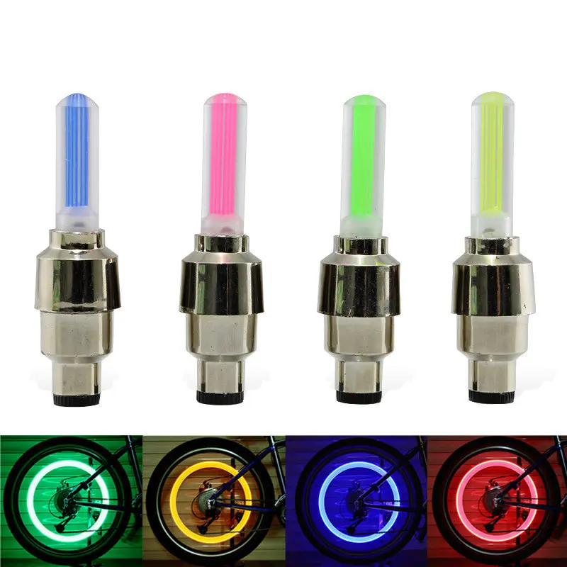 Đèn Nan Hoa Neon Cho Xe Đạp Đường Trường, Vòi Phun Lốp Xe Hơi, Nắp Van, Đèn, Đèn Xe Đạp, Phụ Kiện Đạp Xe