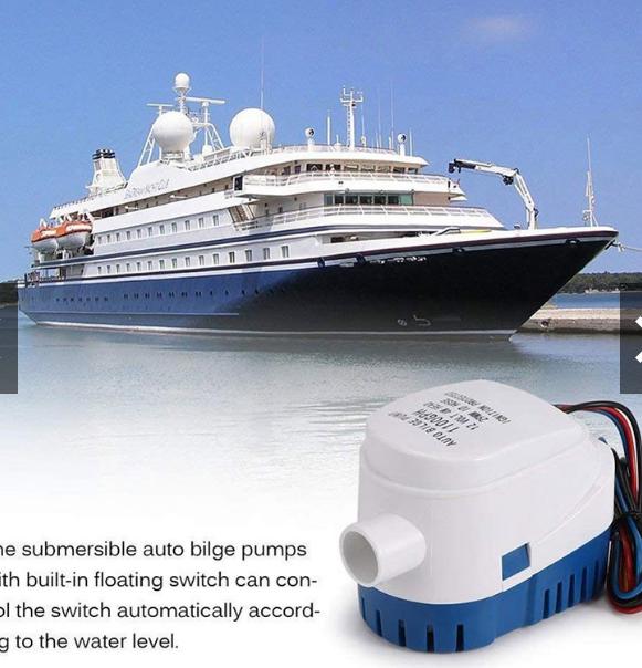 Máy bơm hút nước chìm tự động 12V 1100GPH Máy Bơm tỏm 12V Hút Đáy Cho Tàu Thuyền Xà Lan Ca Nô Du Thuyền lỗi dây bằng dồng