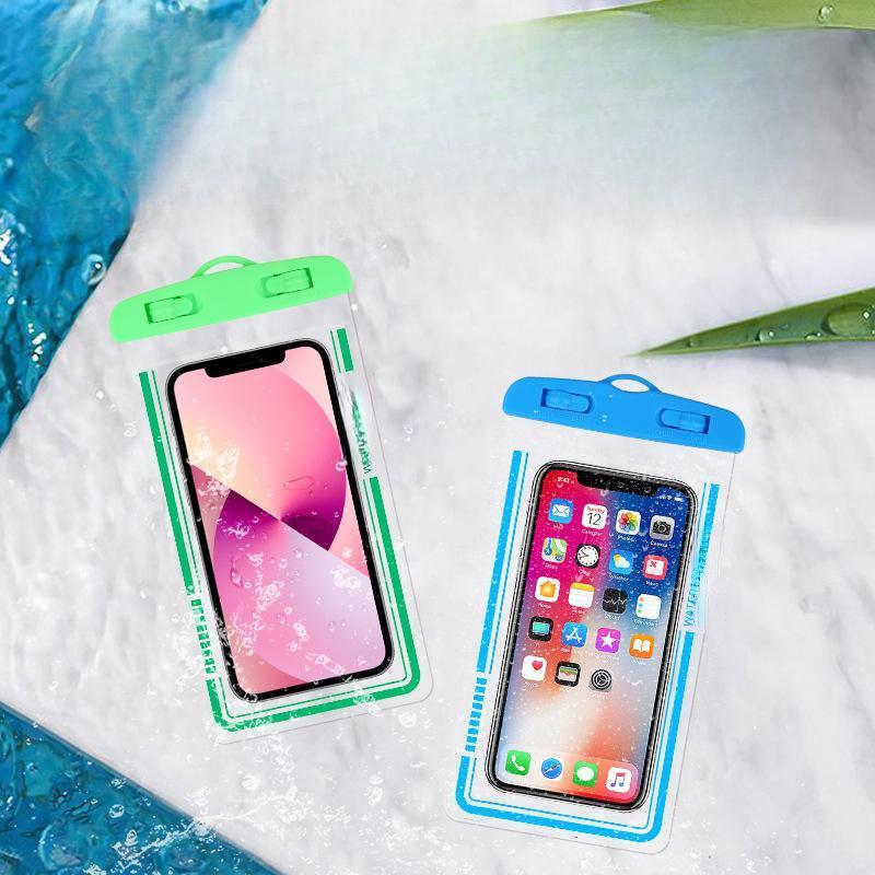 Túi đựng điện thoại không thấm nước ngoài trời, mới, với màn hình cảm ứng, vỏ điện thoại trong suốt, thích hợp để trôi dạt và bơi lội, túi kín 6