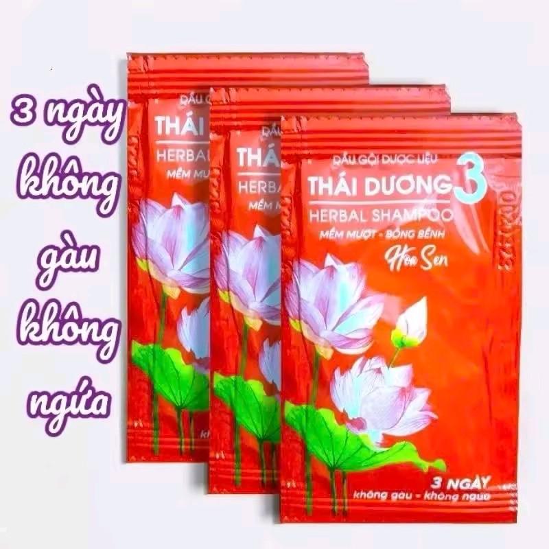 Combo 50 Gói Dầu Gội Dư ợc Liệu Thái Dương 3 Hương Hoa Sen - Gói Rời 5ml - Không Theo Dây( 1 dây 2 gói) Women
