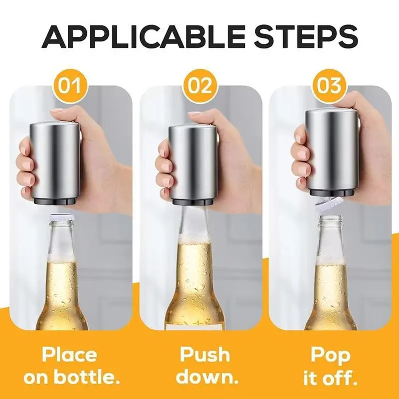Portable Stainless Steel Bottle Opener, 1 Count Bottle Cap Remover for Kitchen Canteen, Kitchen Gadgets 7