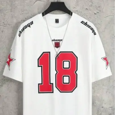 KAOS BIGSIZE Custom Nomor (M-6XL) HARAJUKU KOREAN STYLE UNISEX CATTON COMBED STYLE JEPANG LOGO CHICAGO 18 M L XL XXL XXXL 4XL 5XL 6XL KAOS SANTAI 7