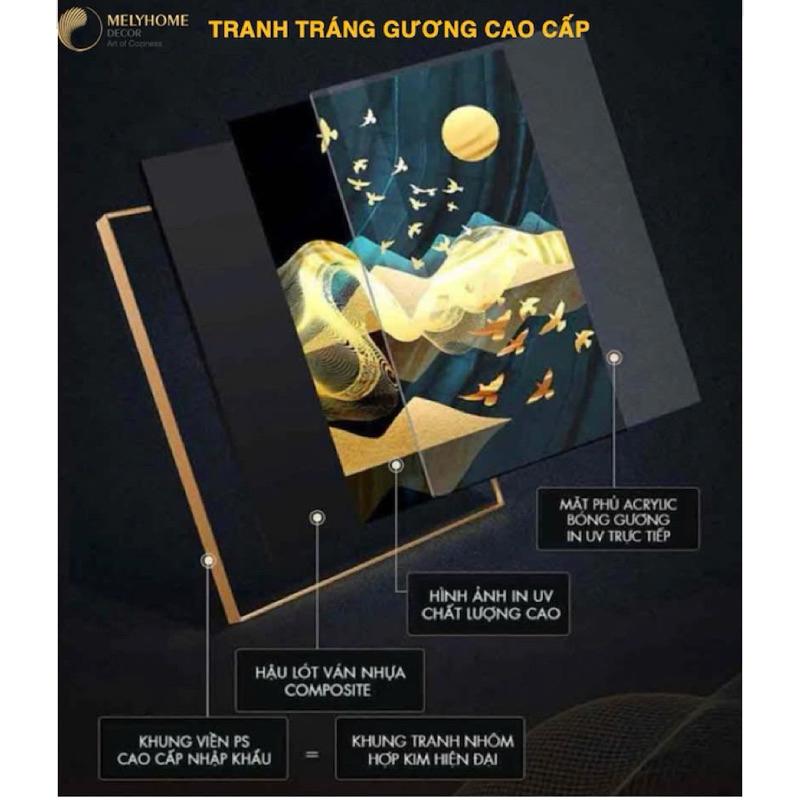 Product Introduction of B2L2109 -Bộ 2 Tranh Treo Tường Canvas Tráng gương Rừng Núi Hoàng Hôn Bình Minh Phong Thuỷ Treo Phòng Khách Ngủ MELYHOME 55