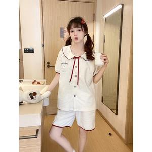 Pakaian Tidur Kapas, Kualiti Premium, Fabrik Sikat, Rekaan Kemasan Beropol, Selesa Sepanjang Hari, Sesuai untuk Pagi Musim Bunga dan Baju Tidur Musim Panas