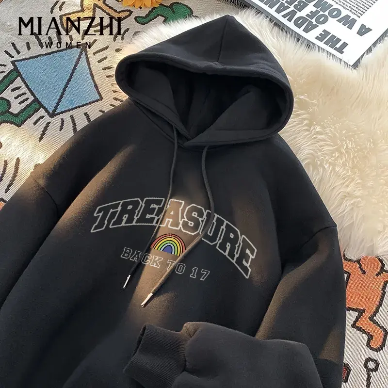 Feraardiantik  Sweater Hoodie Pria Distro Original | Hoodie Boxy Oversize Putih TREASURE Print | Hoodie Oversize Pria Distro | Switer Pria Distro Original | Baju Lengan Panjang Pria Jumbo | Hoodie Pria Oversize Size M-XXL