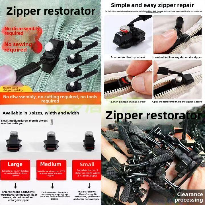  Bộ sửa dây kéo khẩn cấp kéo dây kéo có thể hoán đổi và đầu khóa phụ kiện thanh trượt thay thế lâu dài cho túi xách hành lý và sửa chữa quần áo 