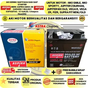 Aki Motor Mio Smile ,Mio Sporty ASPIRA GM5Z-3B MF