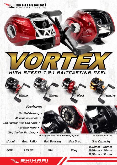 REEL BC BAITCATING SHIKARI VORTEX MURAH BERKUALITAS